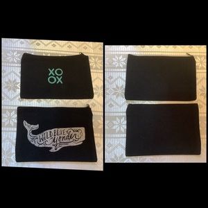 Bags Set of 2 Zippered Stencilled Cotton Canvas